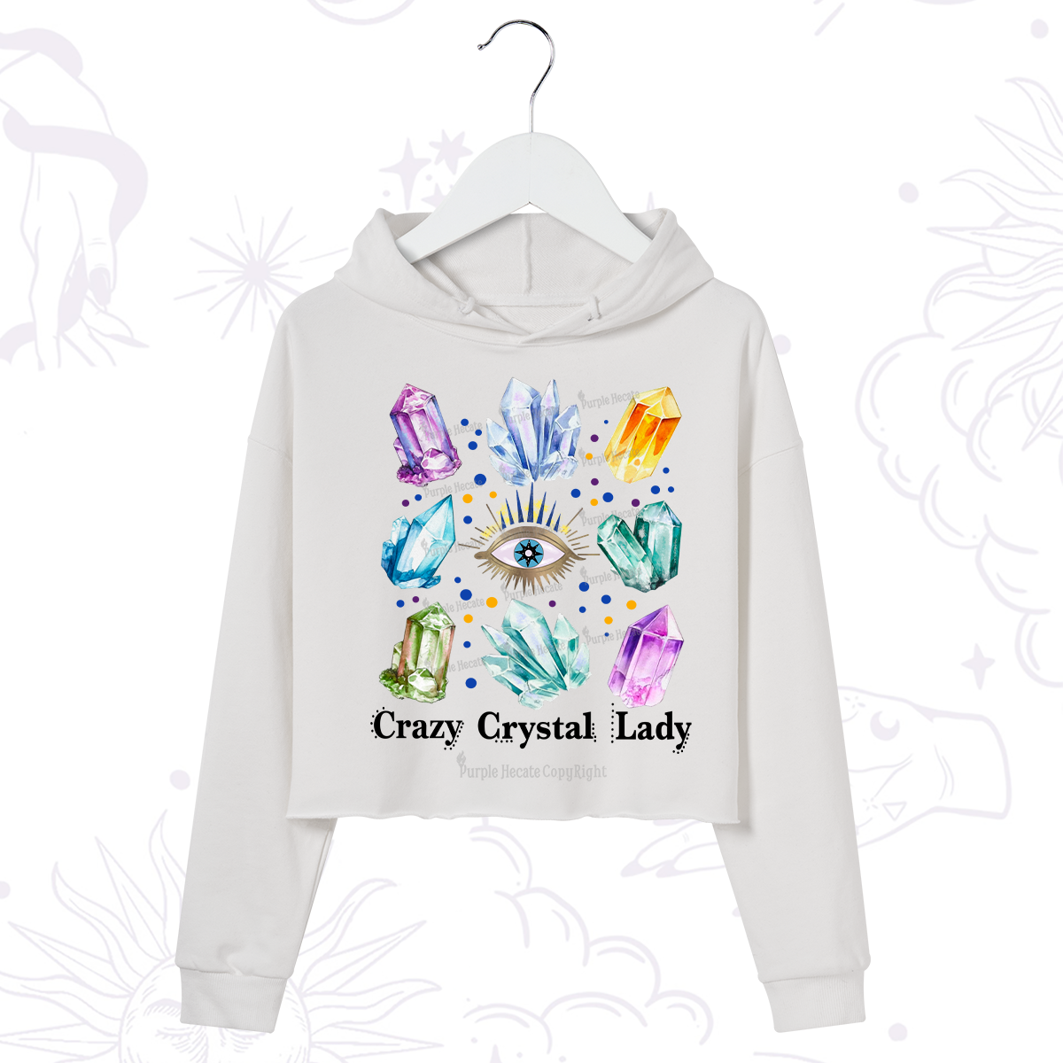 Purplehecate Crysral Lady Crop Hoodie