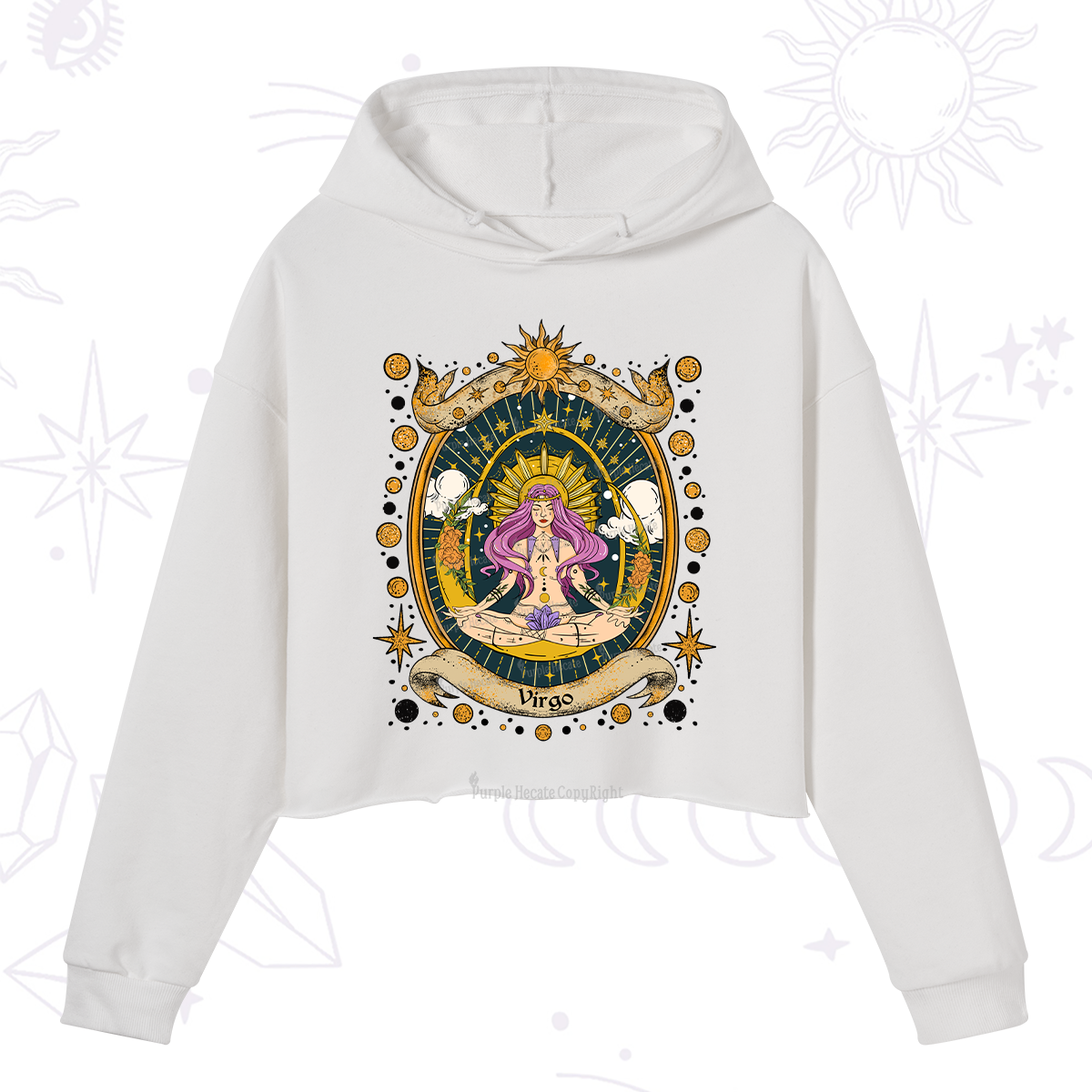 Purplehecate Virgo Radiance Zodiac Crop Hoodie