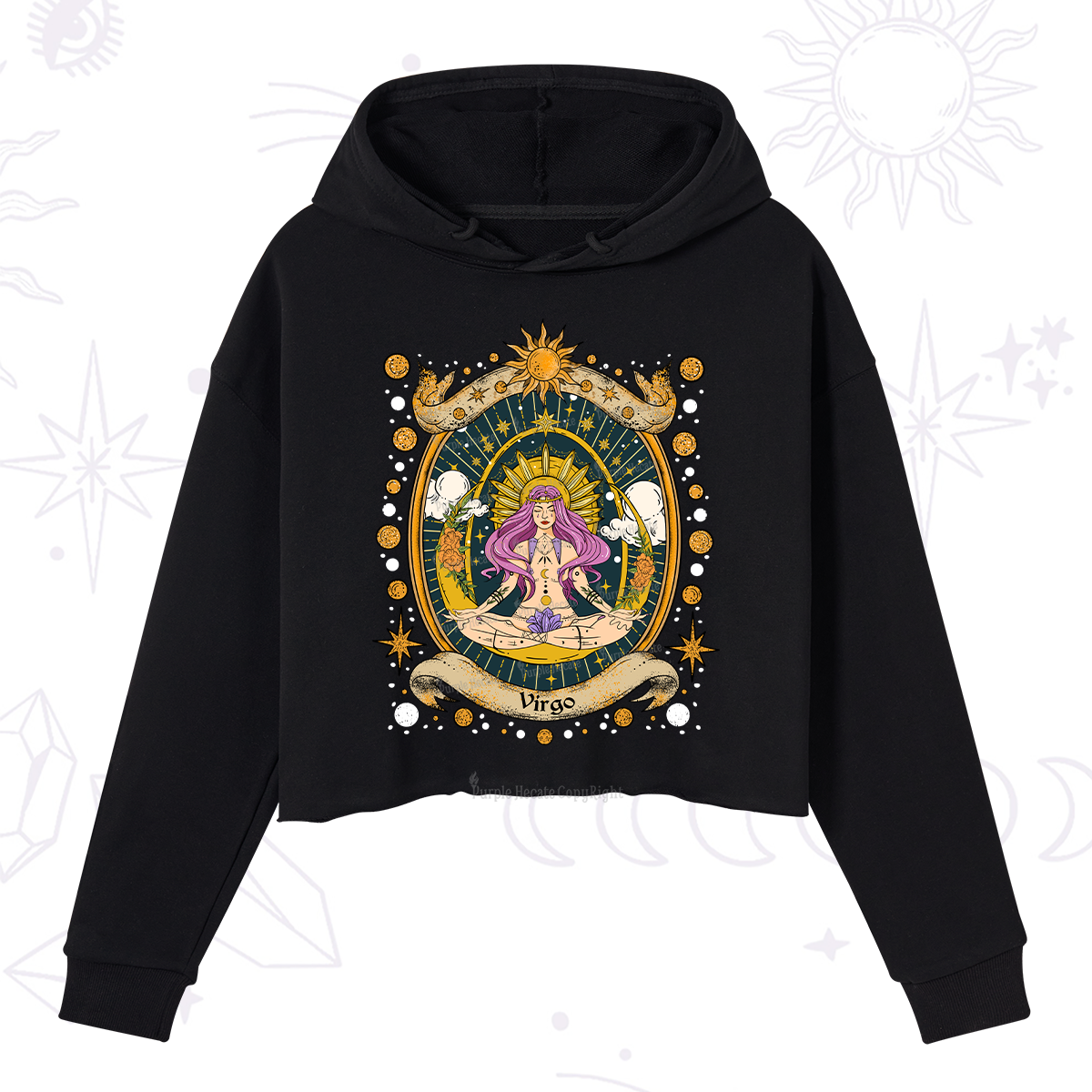 Purplehecate Virgo Radiance Zodiac Crop Hoodie