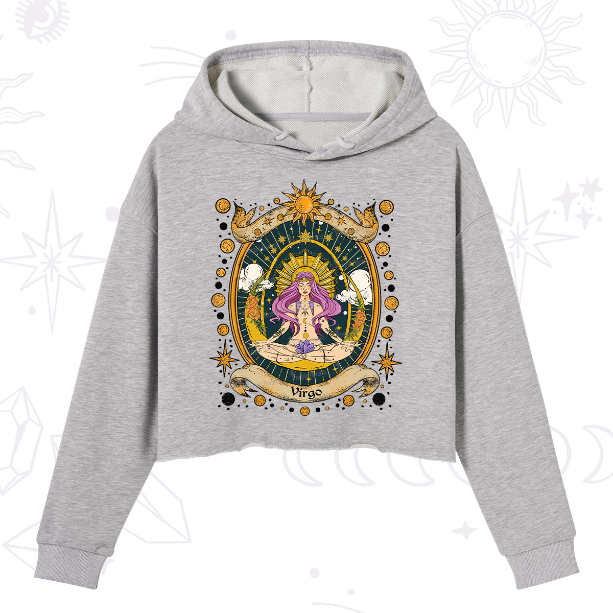 Purplehecate Virgo Radiance Zodiac Crop Hoodie