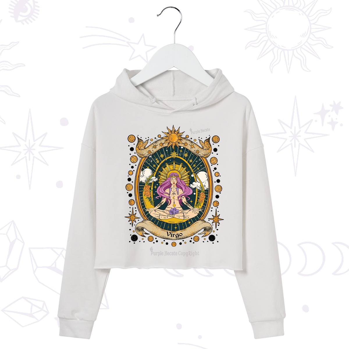 Purplehecate Virgo Radiance Zodiac Crop Hoodie