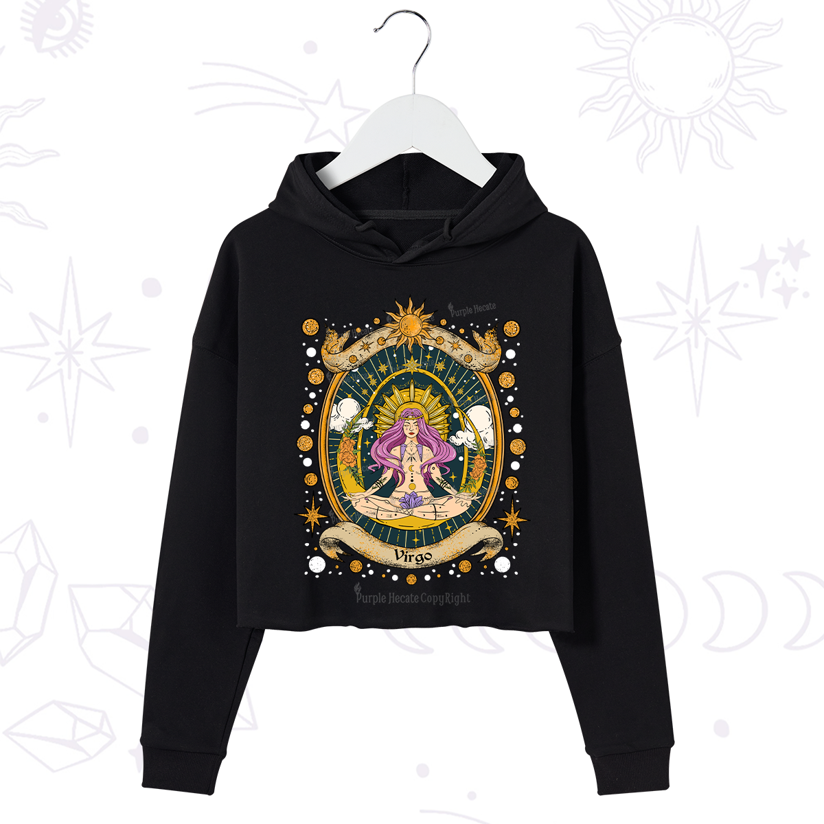 Purplehecate Virgo Radiance Zodiac Crop Hoodie