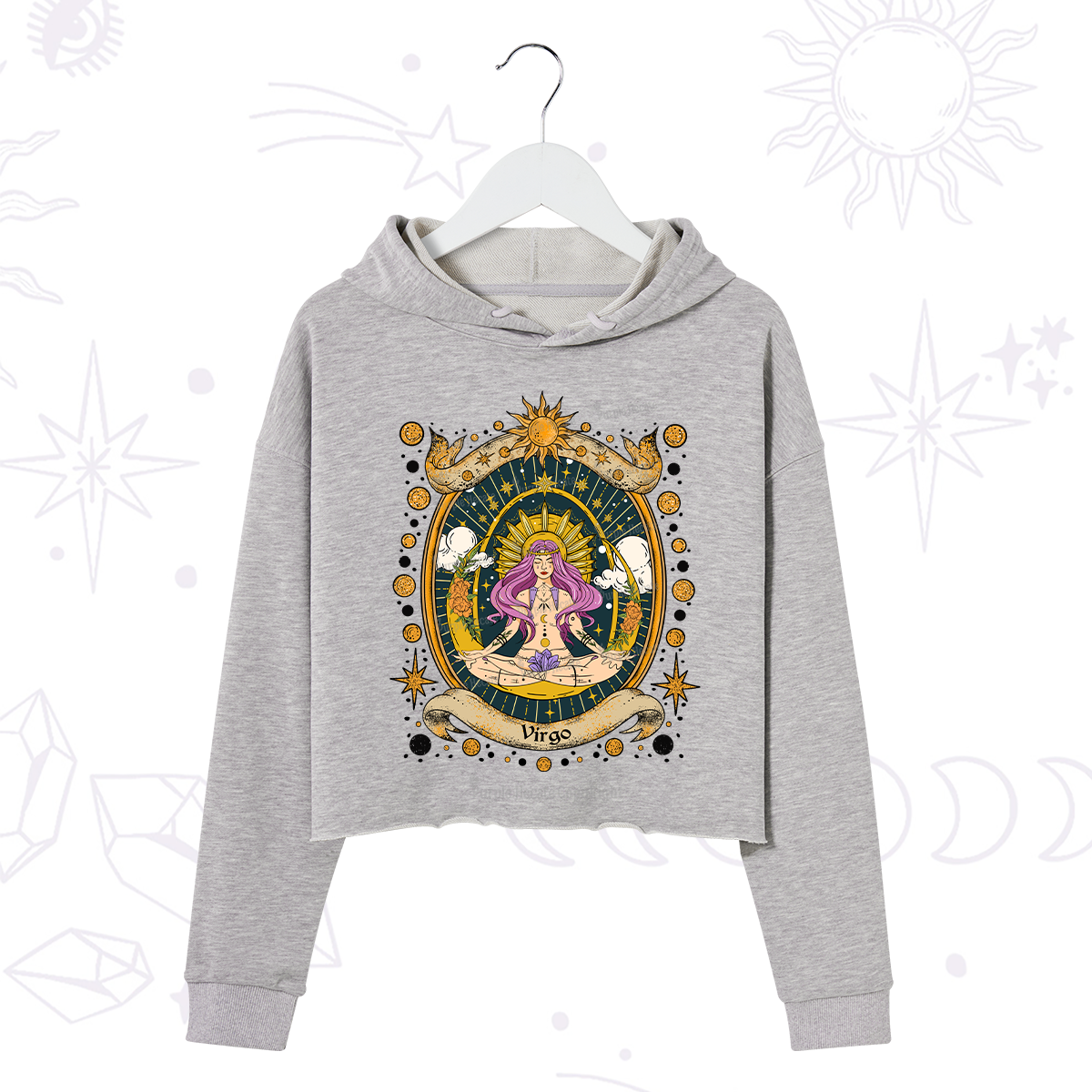Purplehecate Virgo Radiance Zodiac Crop Hoodie