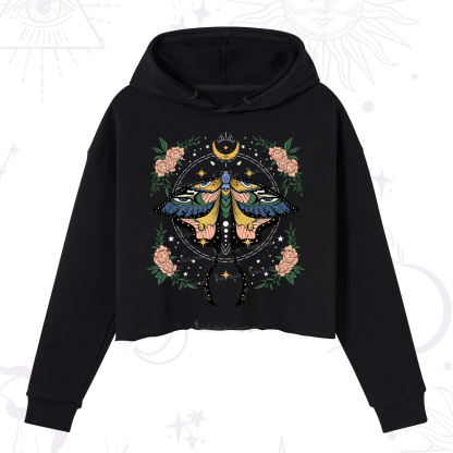 Purplehecate Mystical Moth Crop Hoodie