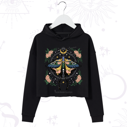 Purplehecate Mystical Moth Crop Hoodie