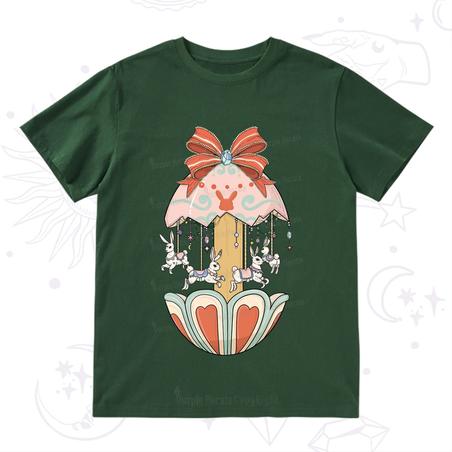 Purplehecate Bunny Carousel Easter T-Shirt