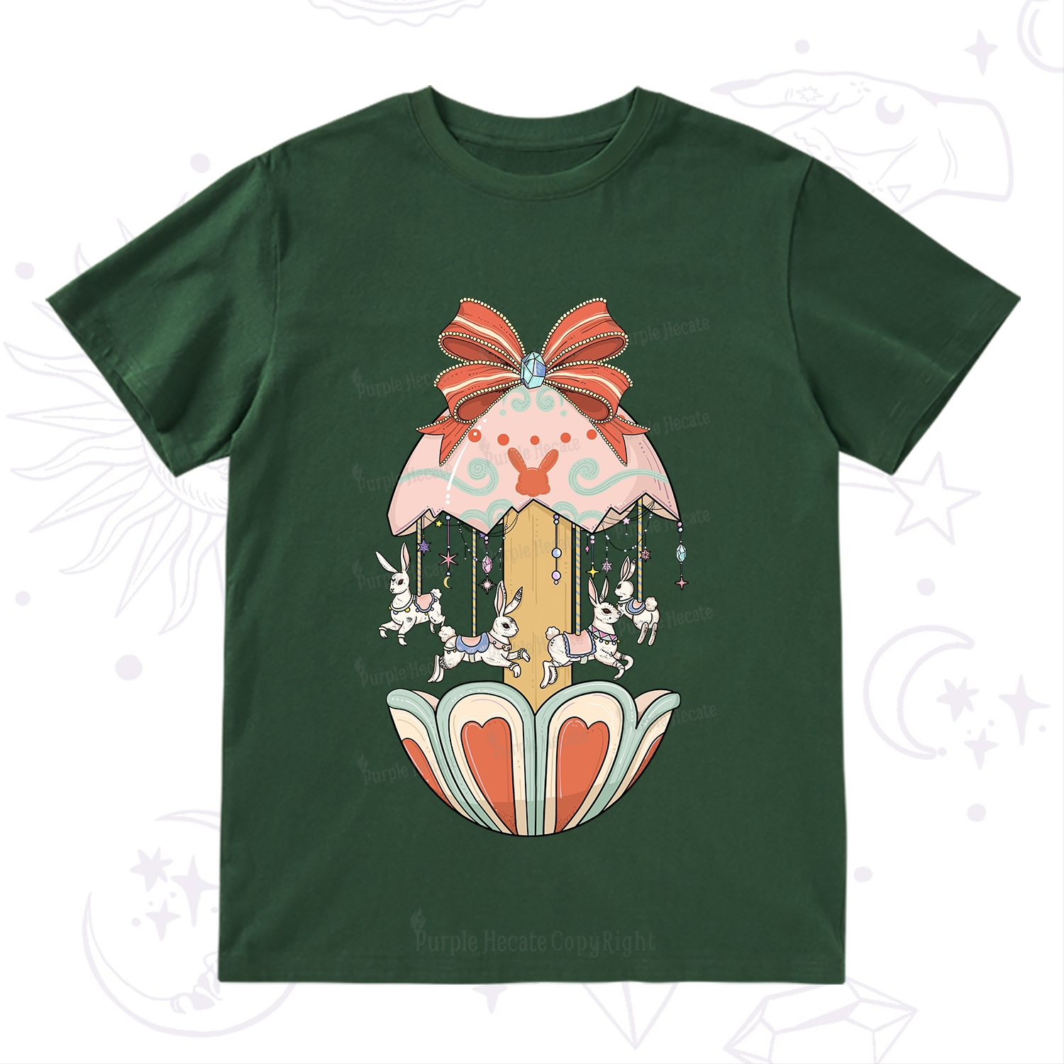 Purplehecate Bunny Carousel Easter T-Shirt