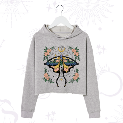 Purplehecate Mystical Moth Crop Hoodie