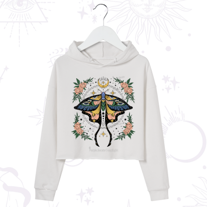 Purplehecate Mystical Moth Crop Hoodie
