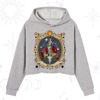 Purplehecate Celestial Aries Zodiac Crop Hoodie