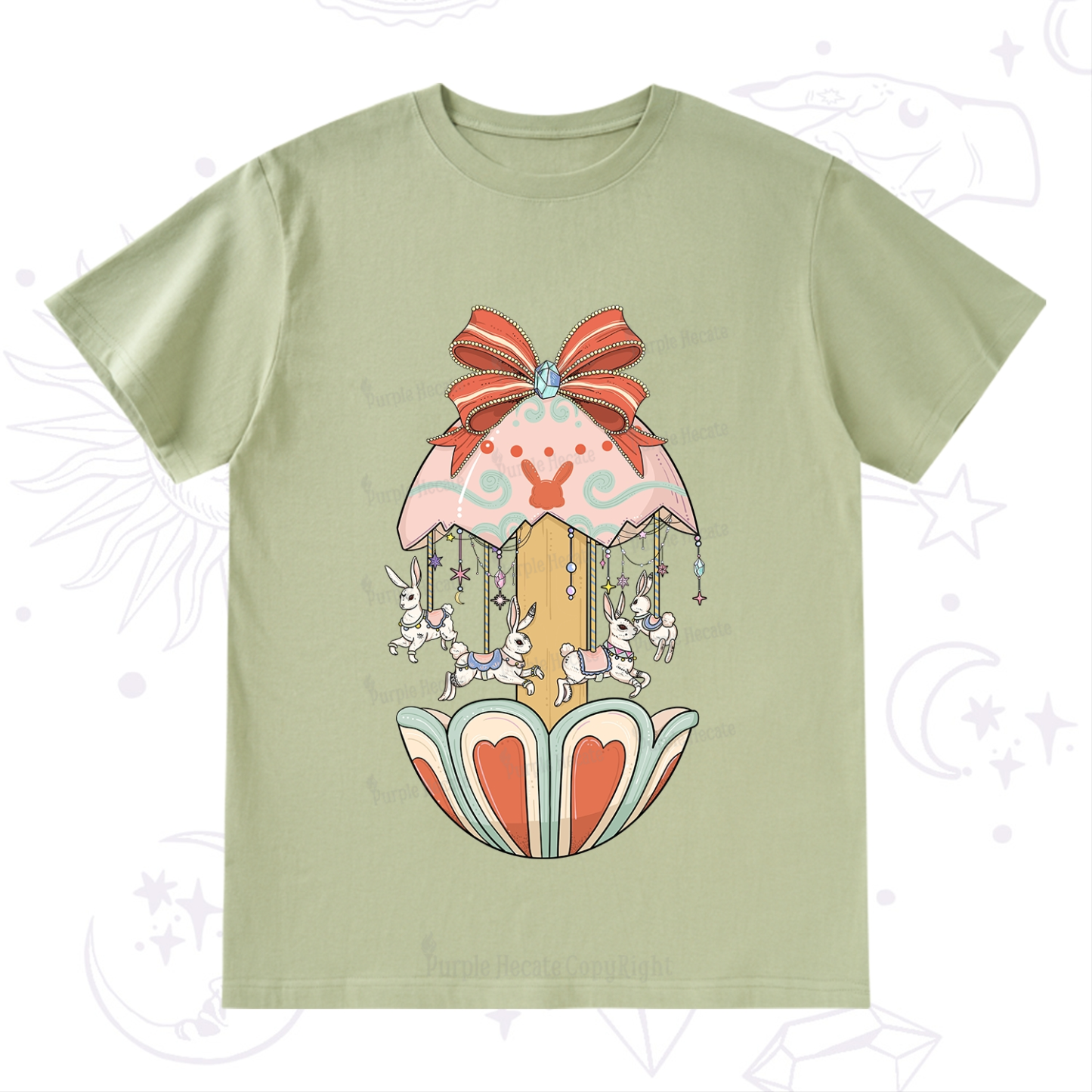 Purplehecate Bunny Carousel Easter T-Shirt