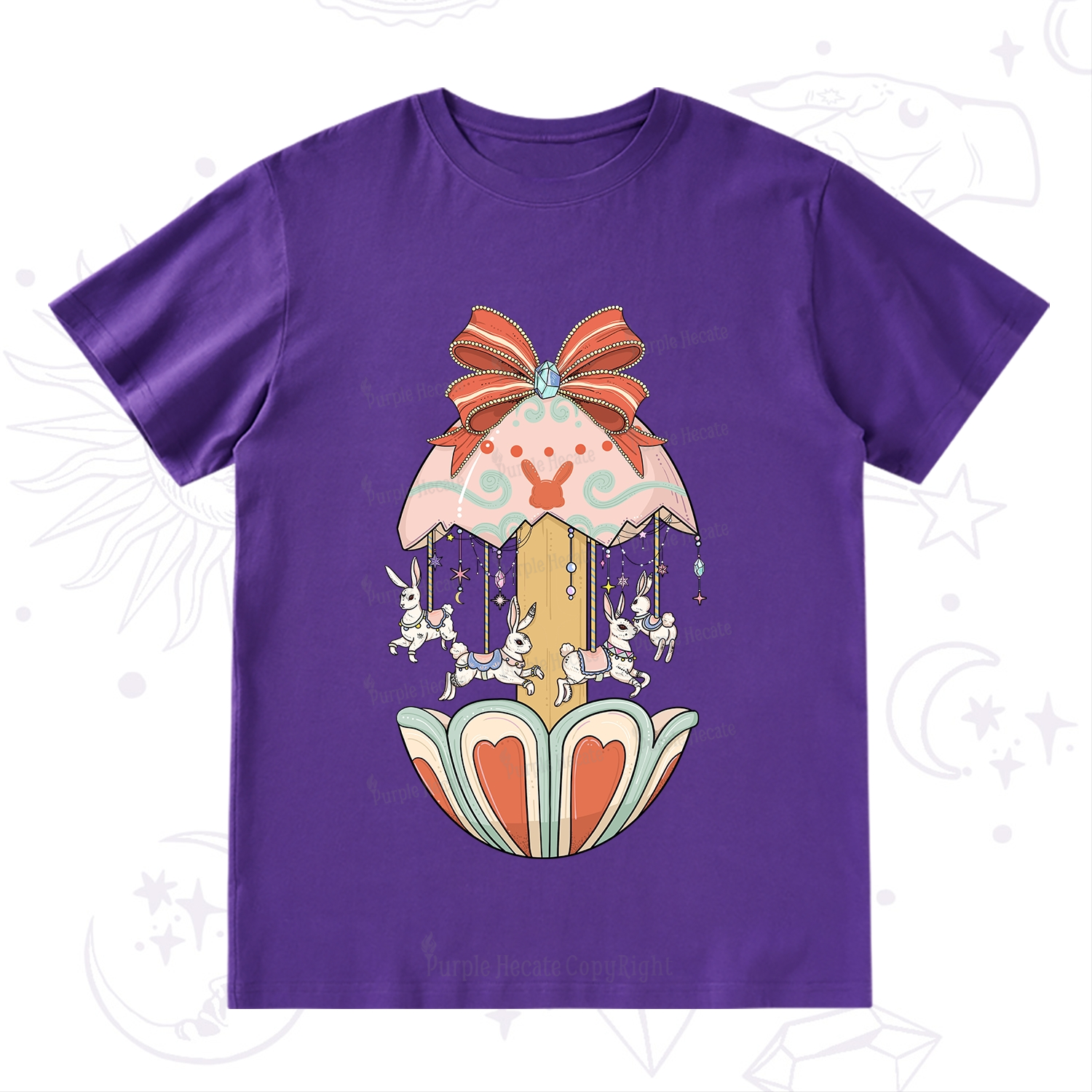Purplehecate Bunny Carousel Easter T-Shirt