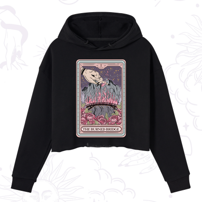 Purplehecate The Burned Bridge Tarot Crop Hoodie