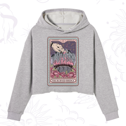 Purplehecate The Burned Bridge Tarot Crop Hoodie