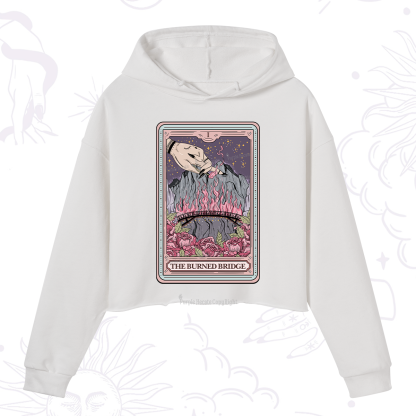 Purplehecate The Burned Bridge Tarot Crop Hoodie