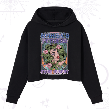 Purplehecate The Gorgon with Snake Hair Medusa Crop Hoodie