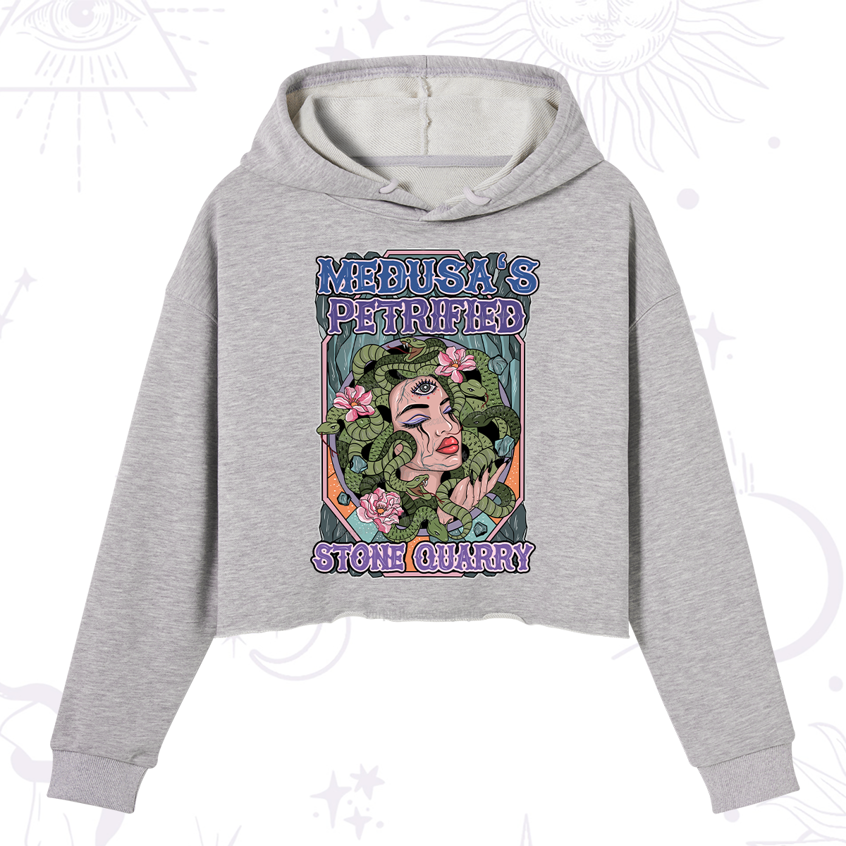 Purplehecate The Gorgon with Snake Hair Medusa Crop Hoodie