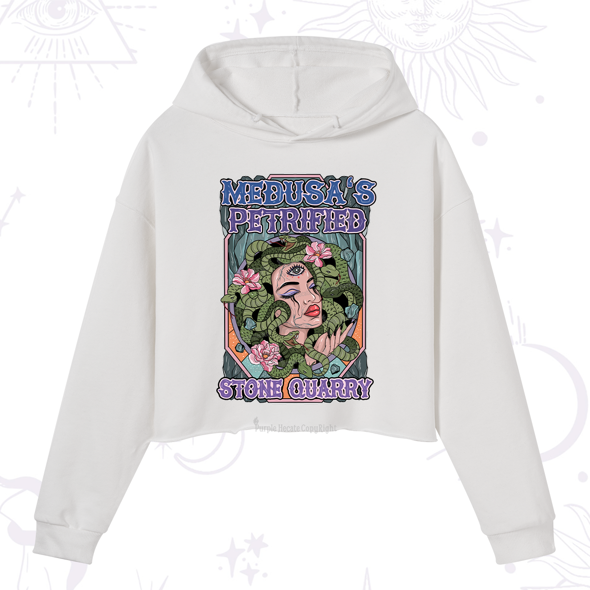 Purplehecate The Gorgon with Snake Hair Medusa Crop Hoodie