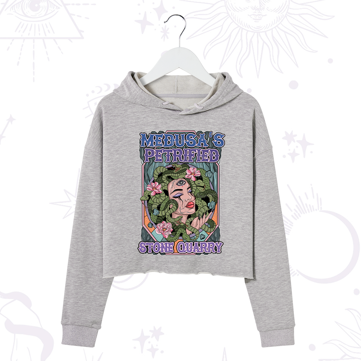 Purplehecate The Gorgon with Snake Hair Medusa Crop Hoodie