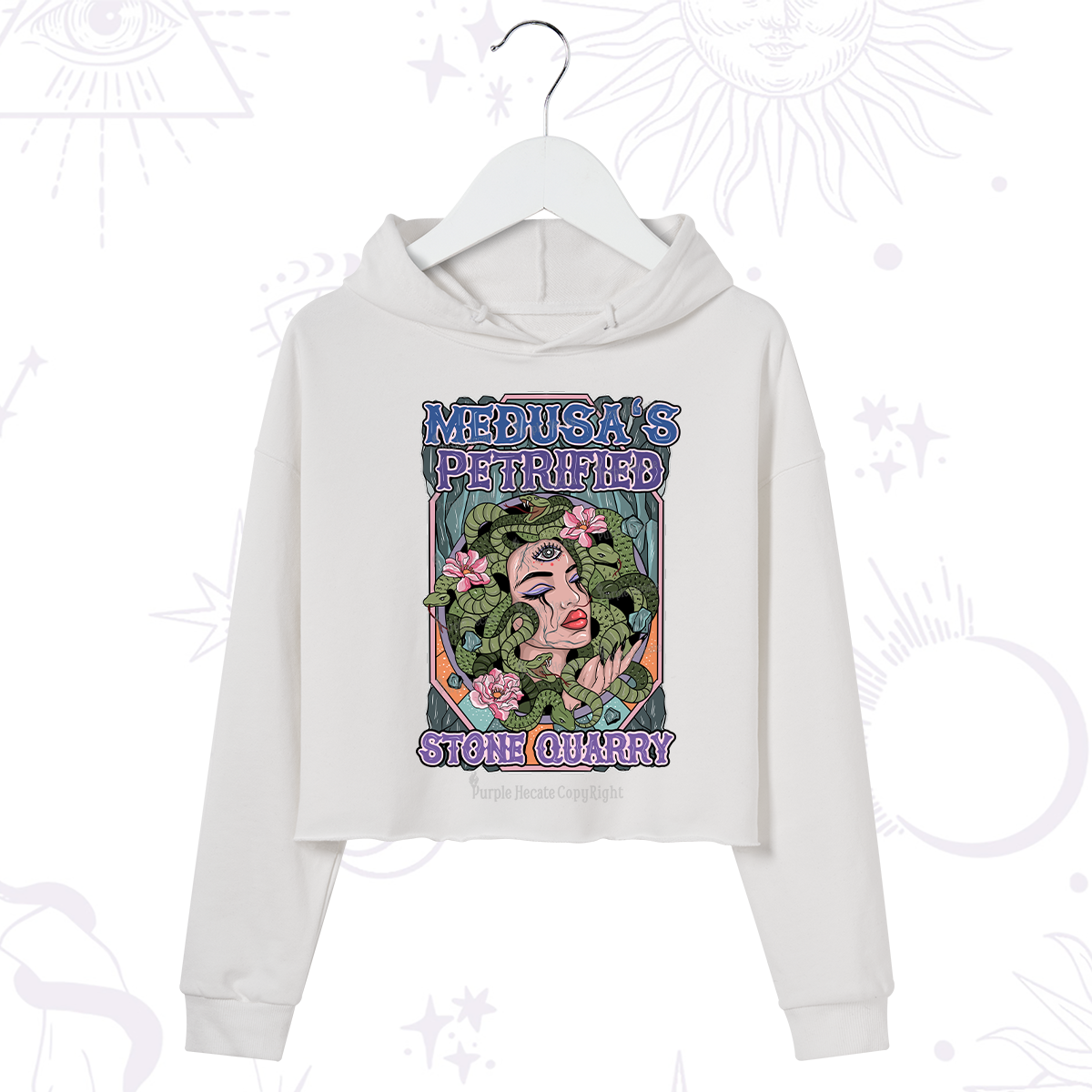 Purplehecate The Gorgon with Snake Hair Medusa Crop Hoodie