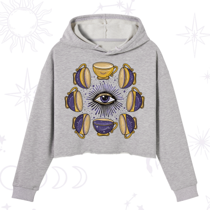 Purplehecate Moon Phase Coffee Lover Crop Hoodie