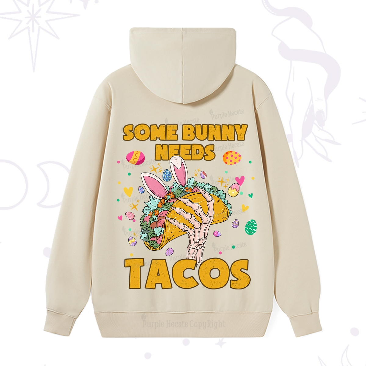 Purplehecate Some Bunny Needs Tacos Easter Hoodie