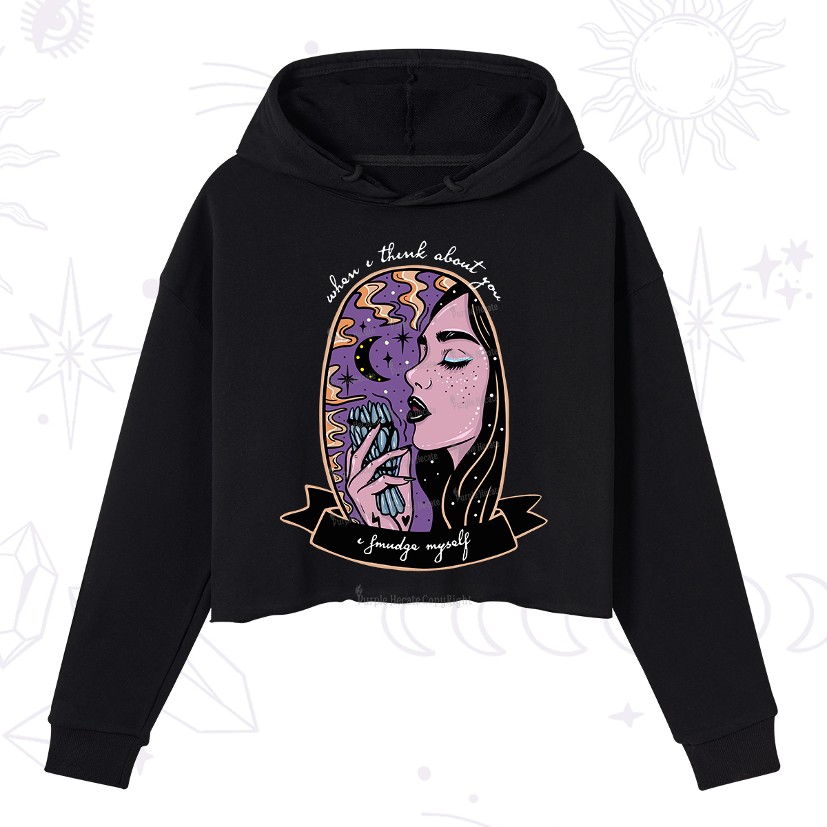 Purplehecate When I Think About You Crop Hoodie