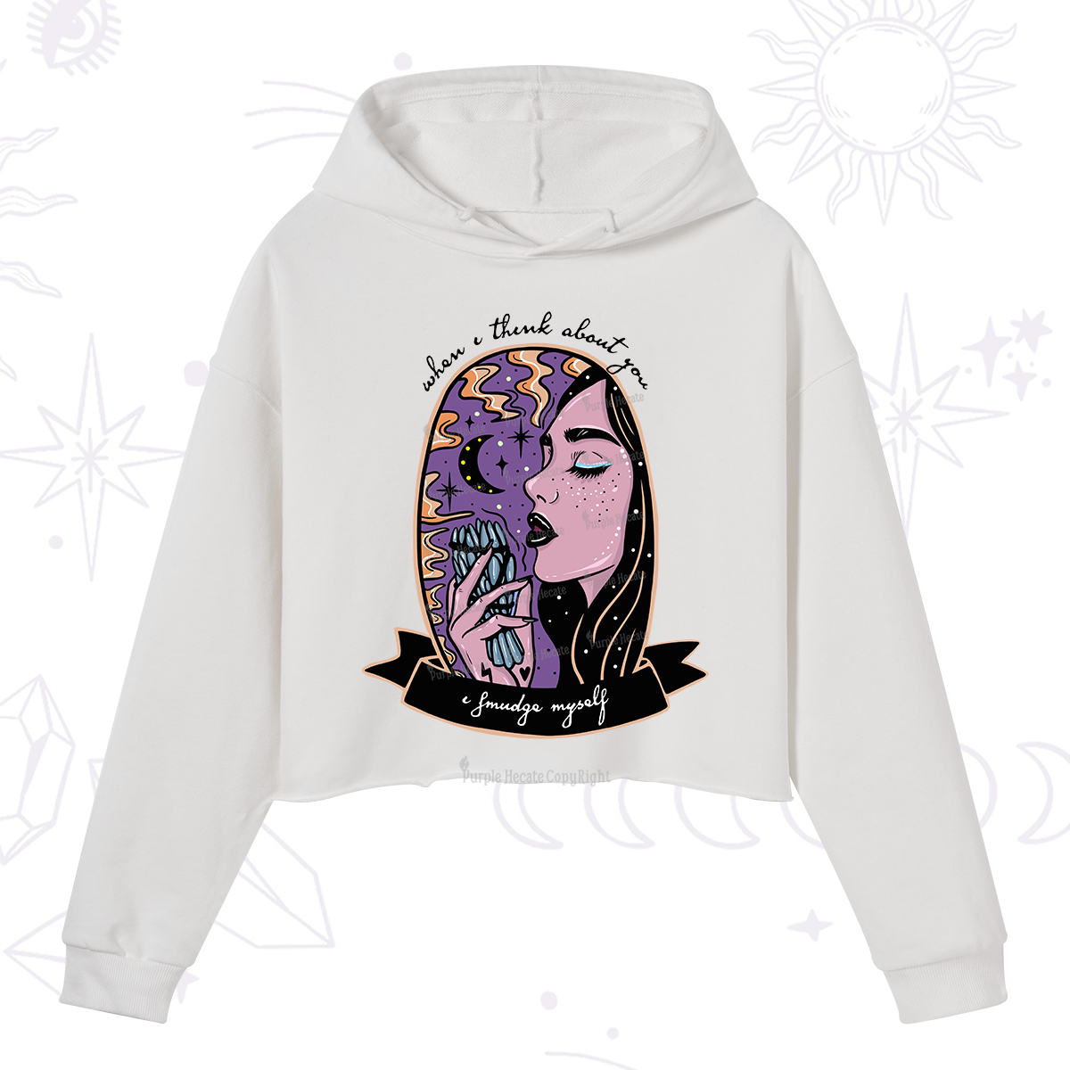 Purplehecate When I Think About You Crop Hoodie