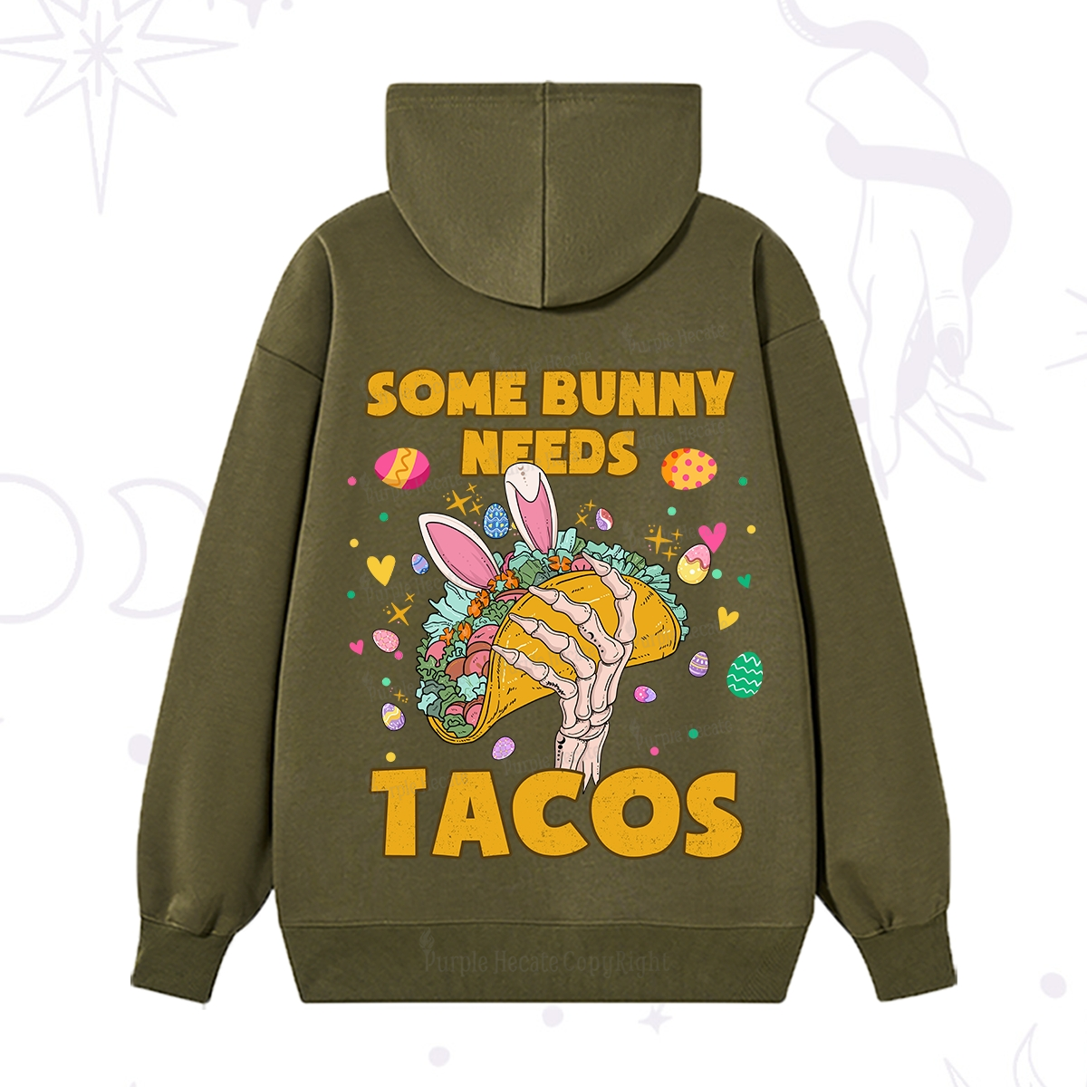 Purplehecate Some Bunny Needs Tacos Easter Hoodie