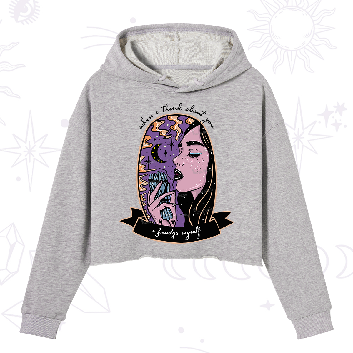 Purplehecate When I Think About You Crop Hoodie