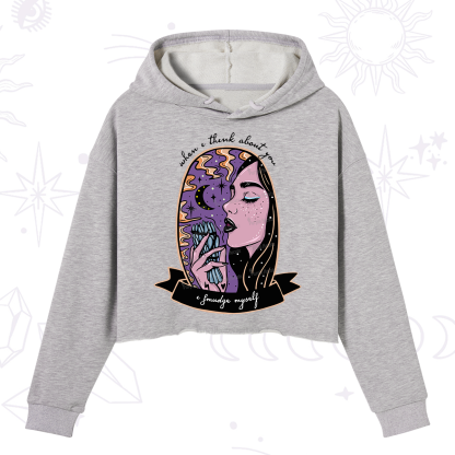 Purplehecate When I Think About You Crop Hoodie