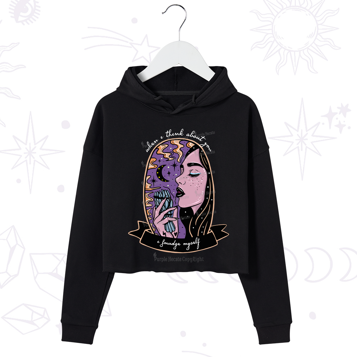 Purplehecate When I Think About You Crop Hoodie