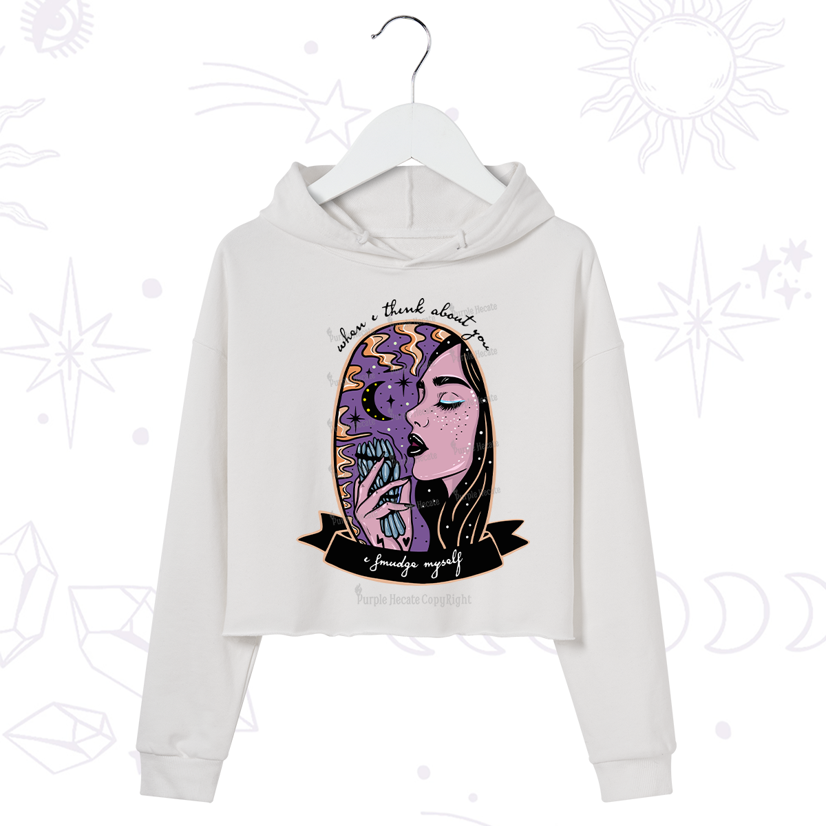 Purplehecate When I Think About You Crop Hoodie