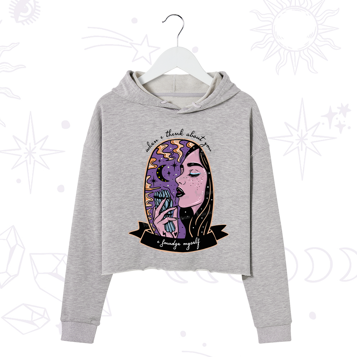 Purplehecate When I Think About You Crop Hoodie