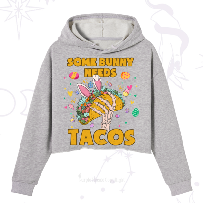 Purplehecate Some Bunny Needs Tacos Easter Crop Hoodie