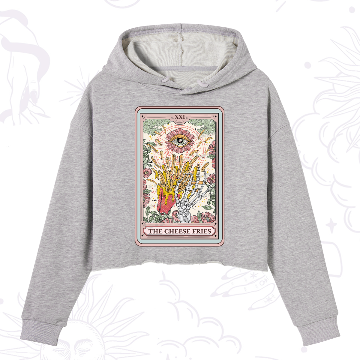 Purplehecate The Cheese Fries Tarot Crop Hoodie