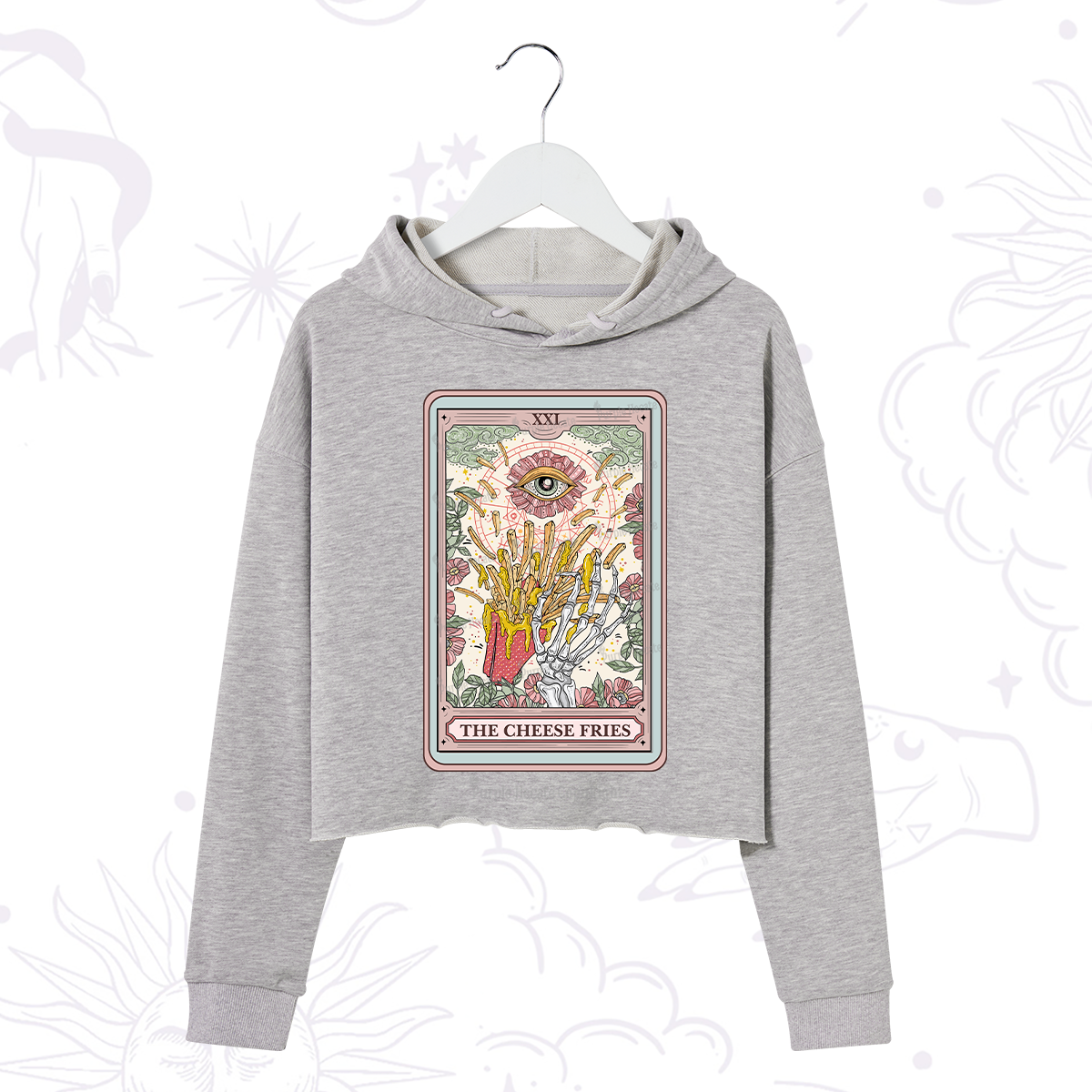 Purplehecate The Cheese Fries Tarot Crop Hoodie