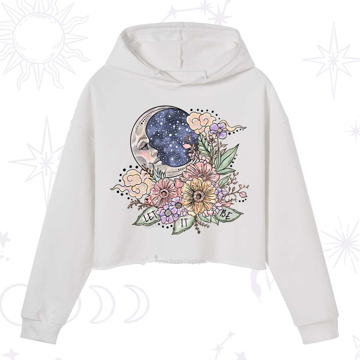 Purplehecate Let It Be Crop Hoodie