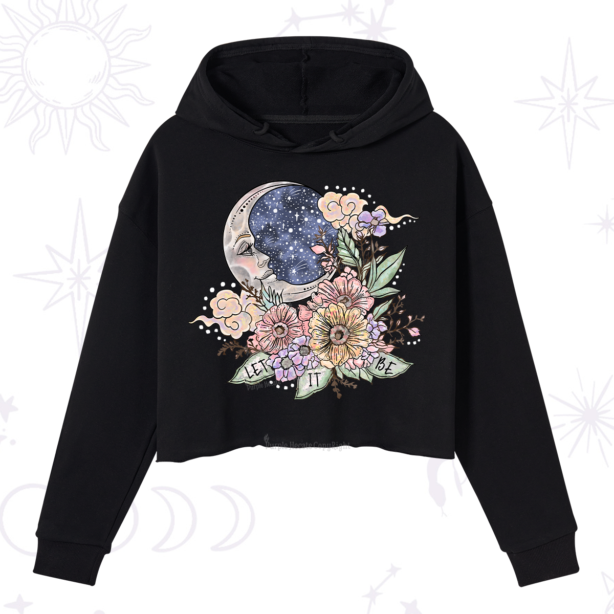 Purplehecate Let It Be Crop Hoodie