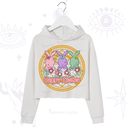 Purplehecate Happy Easter Bunny Crop Hoodie