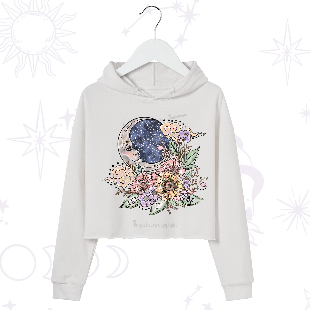Purplehecate Let It Be Crop Hoodie