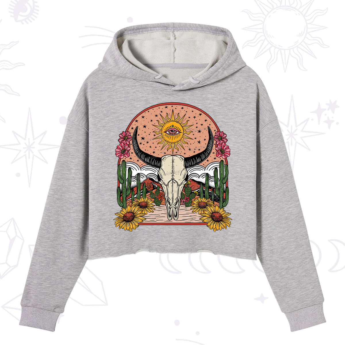 Purplehecate Desert Bloom Crop Hoodie