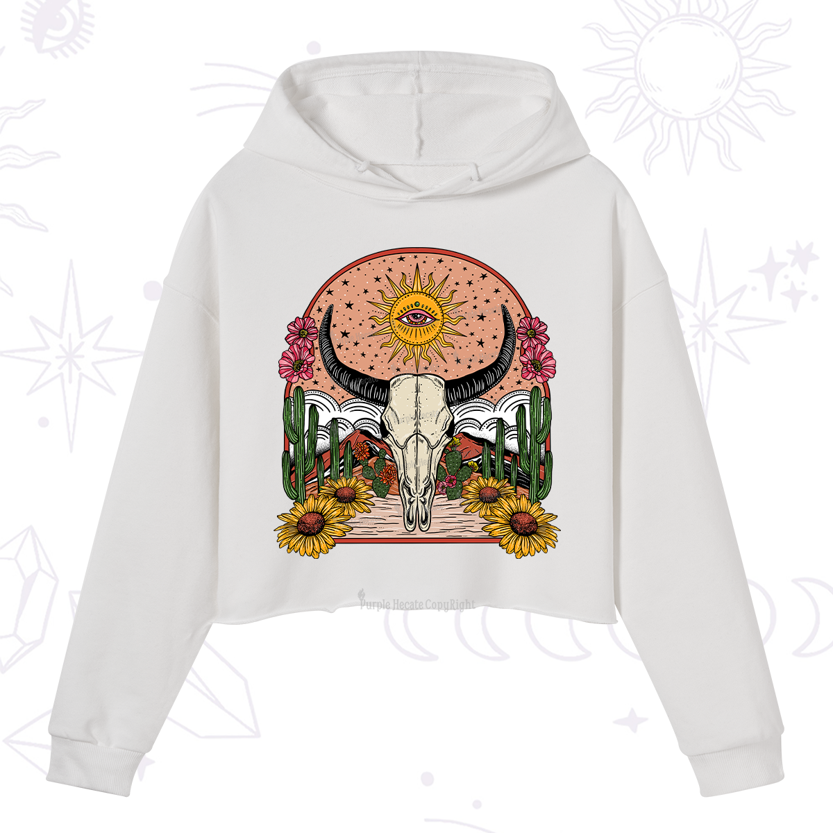 Purplehecate Desert Bloom Crop Hoodie
