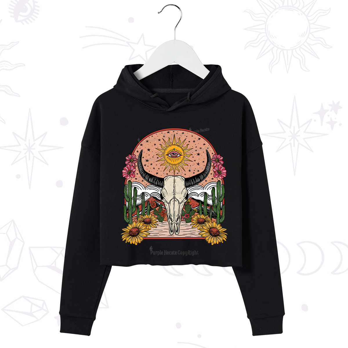 Purplehecate Desert Bloom Crop Hoodie