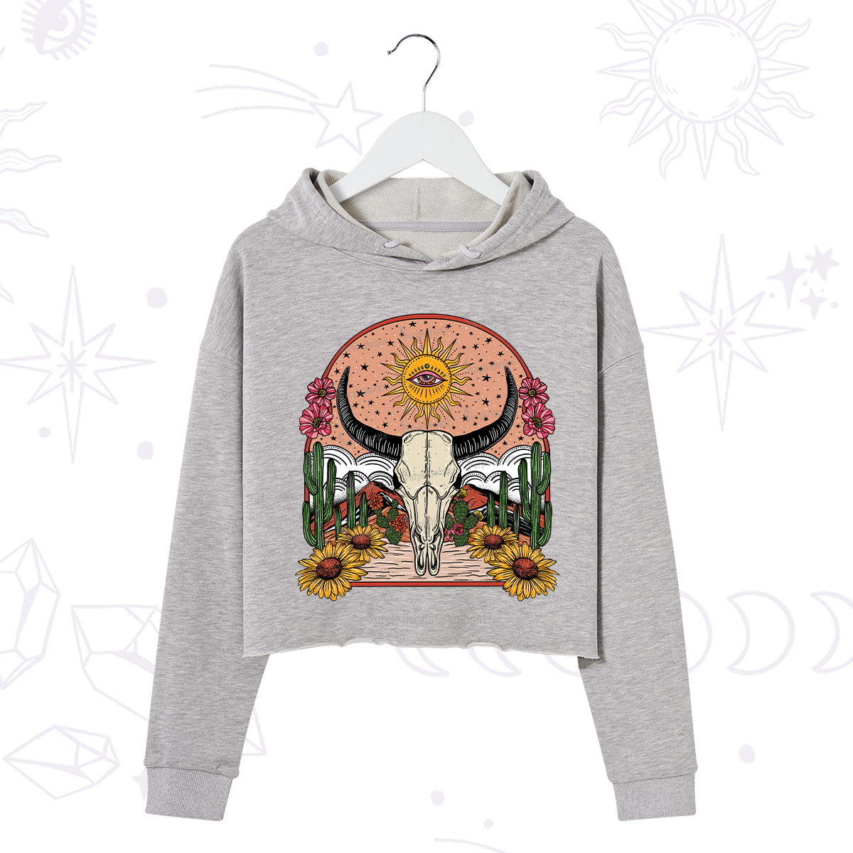 Purplehecate Desert Bloom Crop Hoodie