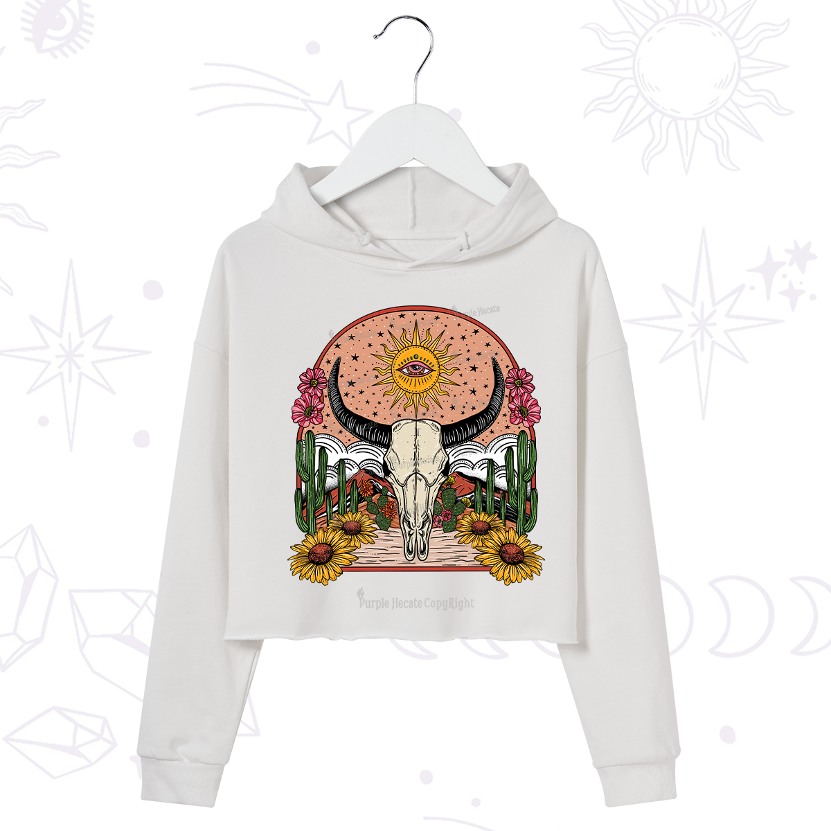 Purplehecate Desert Bloom Crop Hoodie