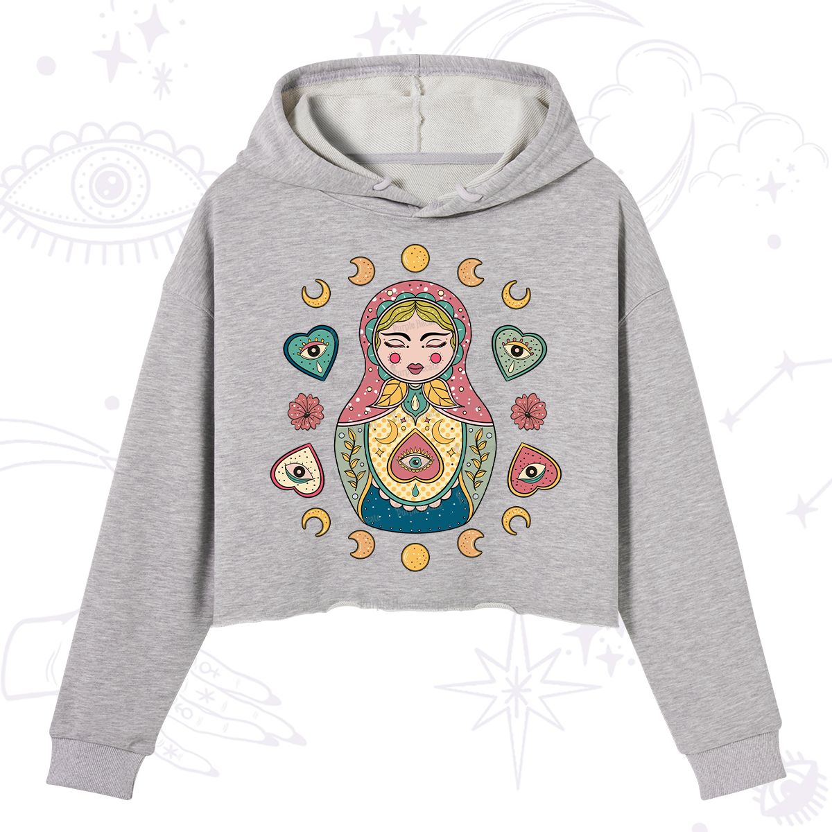 Purplehecate Nesting Doll Crop Hoodie