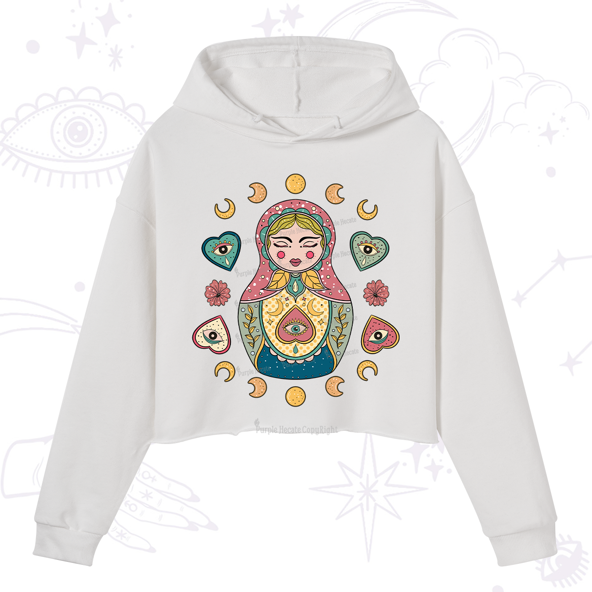 Purplehecate Nesting Doll Crop Hoodie