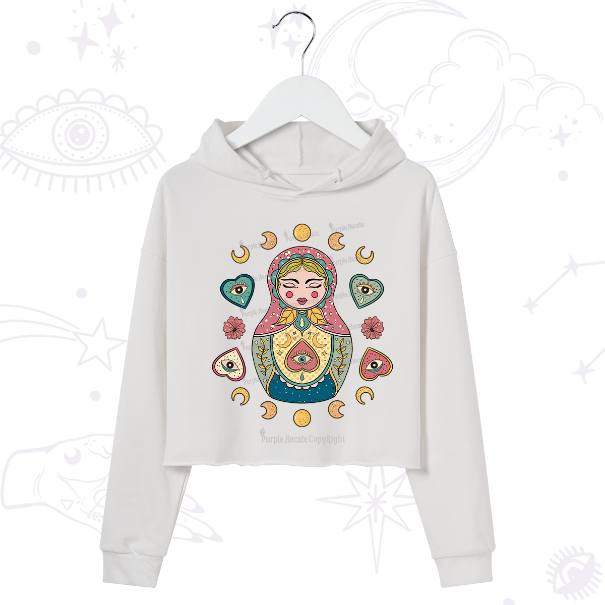 Purplehecate Nesting Doll Crop Hoodie