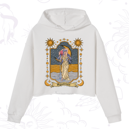 Purplehecate Aquarius Zodiac Crop Hoodie